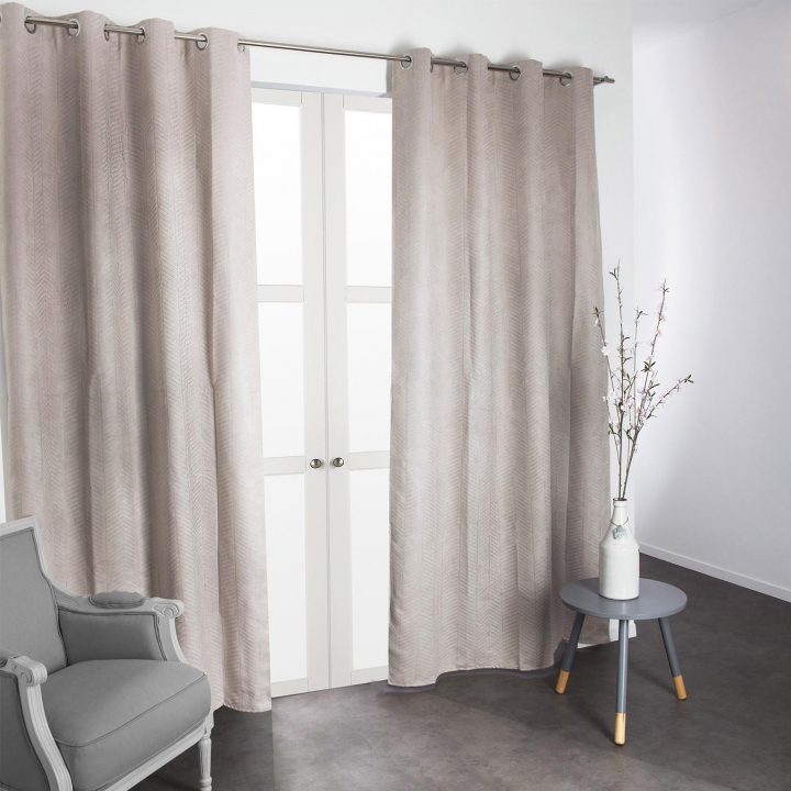 Rideau Occultant, Plum, Écru, L.135 X H.240 Cm | Leroy Merlin destiné Rideau Occultant Ecru