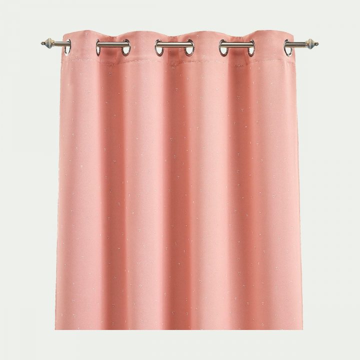 Rideau Occultant Rose Motifs Coeurs 140X240Cm Pour Enfant tout Rideaux Alinea
