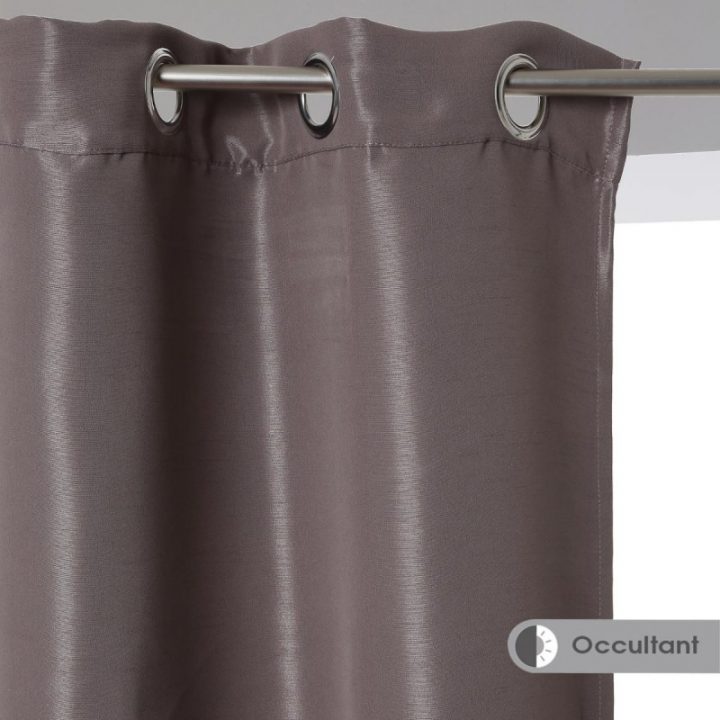 Rideau Occultant "Satin" 140X260Cm Taupe avec Rideau Occultant Taupe Rideau Occultant "Satin" 140X260Cm Taupe avec Rideau Occultant Taupe
