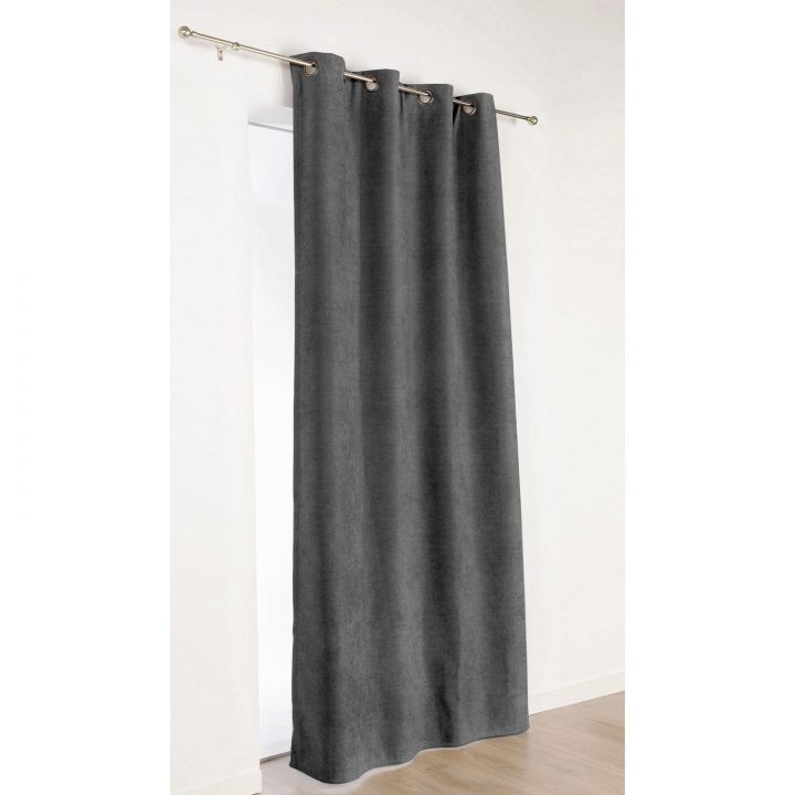 Rideau Occultant, Thermique, Alaska, Gris Foncé, L.140 X H encequiconcerne Rideaux Occultants Gris