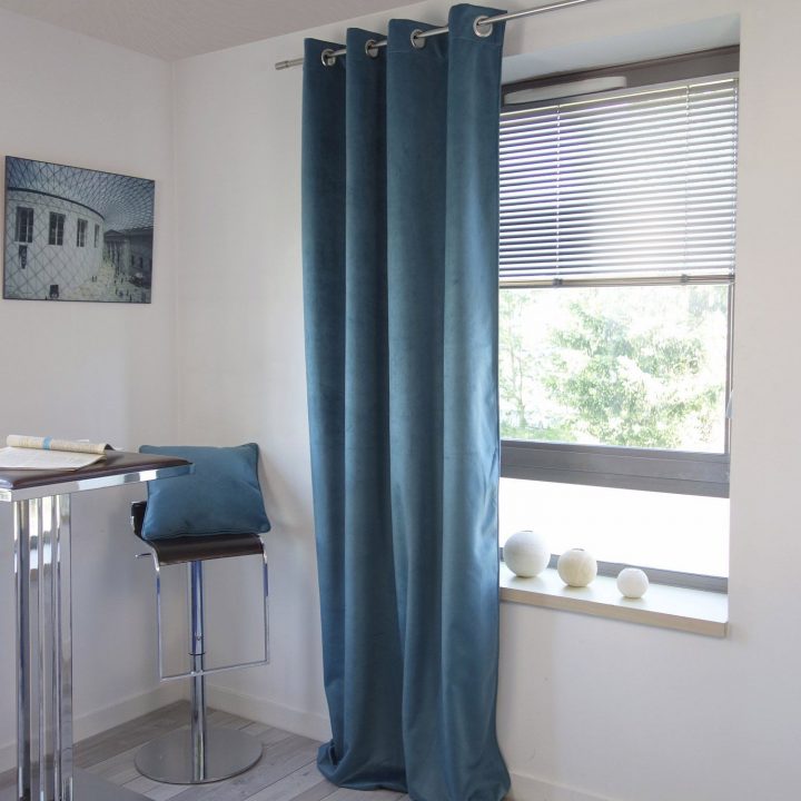 Rideau Occultant Thermique, Bristol Bleu Aqua L.140 X H serapportantà Rideau Scandinave Bleu