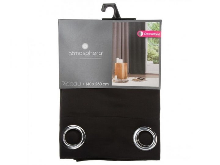 Rideau Occultant "Topa" 140X260Cm Noir – Vente De Paris concernant Rideau Occultant Conforama