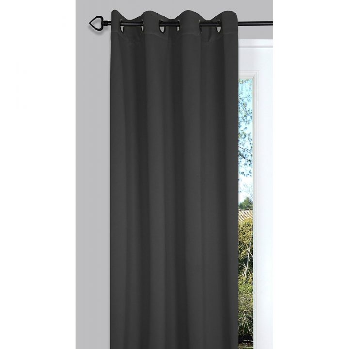 Rideau Occultant Uni Coloris Gris Anthracite dedans Rideaux Occultants Gris