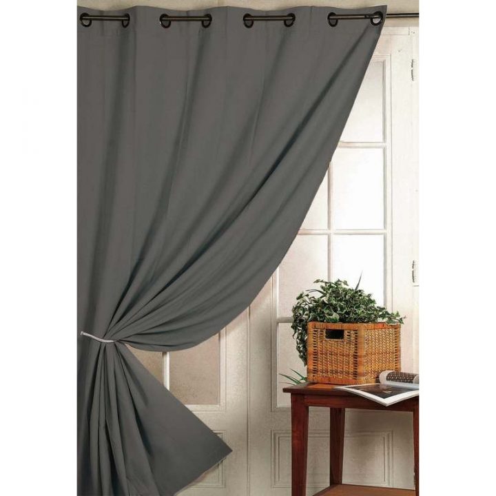 Rideau Occultant Uni Gris Anthracite Grande Largeur destiné Rideaux Occultants Gris