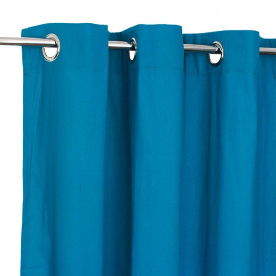Rideau Œillets Bachette Bleu Canard pour Rideau Voilage Bleu Canard