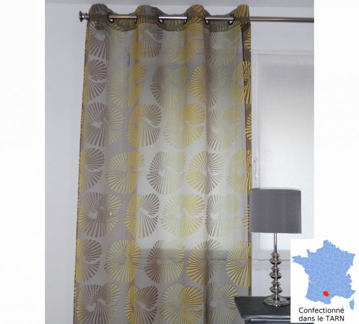 Rideau Or Et Blanc — Mikea Galerie dedans Rideau Voilage Blanc Et Gris