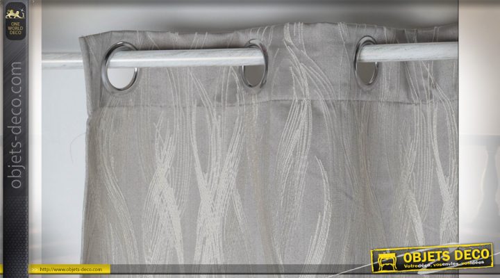 Rideau Polyester 140X270 180 Gsm. Gris dedans Rideau Hauteur 180