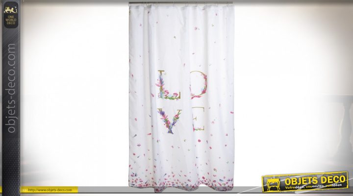 Rideau Polyester 180X200 Amour destiné Rideau Hauteur 180