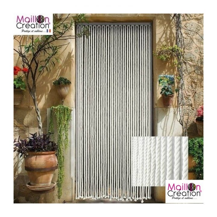 Rideau Portière En Corde Blanche Tressée – Plus De 300 Modèle avec Rideau Lanière Plastique