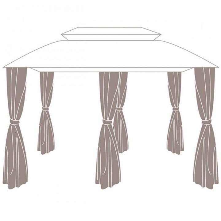Rideau Pour Tonnelle Sicile Gris X6 – Tonnelle Et Pergola encequiconcerne Rideaux Pour Tonnelle