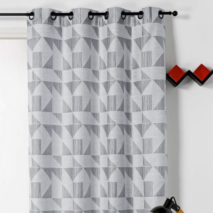 Rideau Prêt-À-Poser À Motif Géométrique Gris – Loto – Linder pour Rideau Motif Geometrique Rideau Prêt-À-Poser À Motif Géométrique Gris – Loto – Linder pour Rideau Motif Geometrique