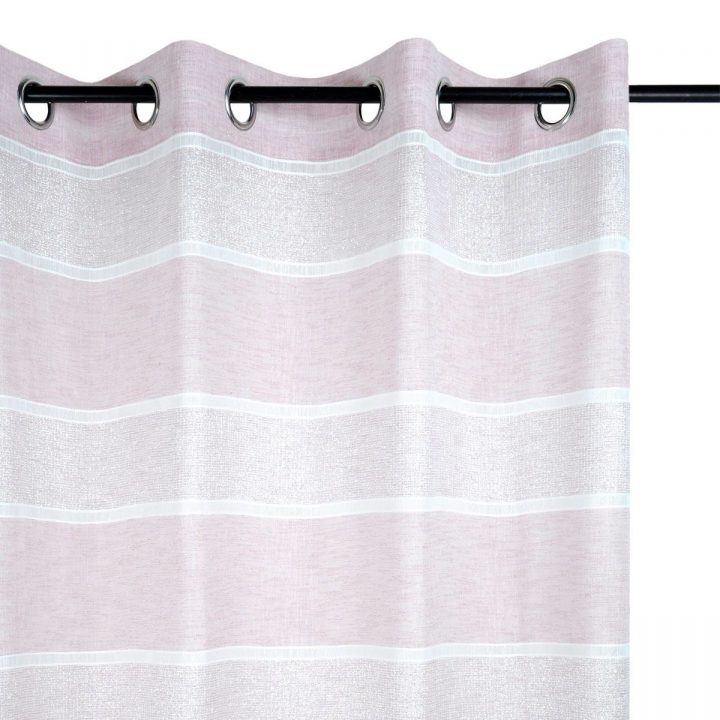 Rideau Rose Scintillant Effet Lin Capeline 140X260 Cm | Kalico à Rideau Effet Lin