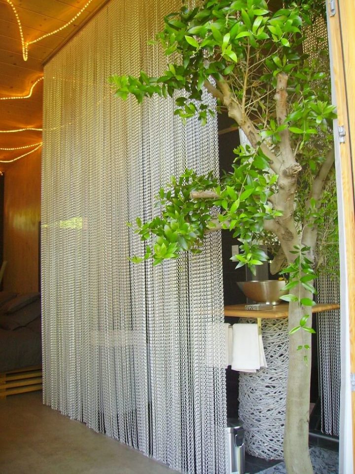 Rideau Séparateur De Pièce Design En Maillons Métallique à Rideaux De Cuisine Originaux