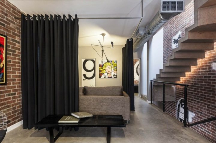 Rideau Séparateur De Pièce En Matériaux Différents Pour Se dedans Rideau Séparateur De Pièce