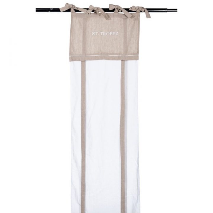 Rideau Store St Tropez Beige 45X160Cm tout Rideau Hauteur 160