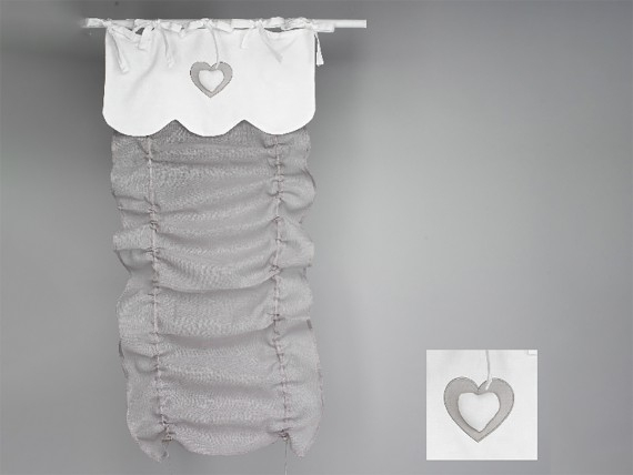 Rideau Store Taupe Cœurs Blancs Simla Deco Campagne Chic pour Rideaux Campagne Chic Rideau Store Taupe Cœurs Blancs Simla Deco Campagne Chic pour Rideaux Campagne Chic