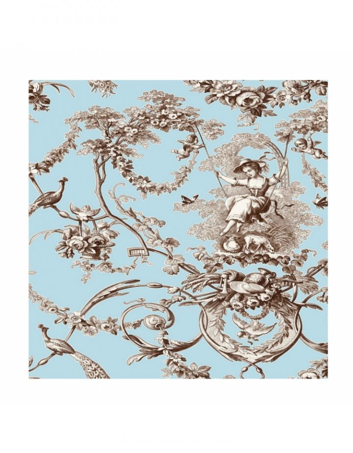 Rideau Sur Mesure Toile De Jouy Bleu Tissu Ludivine Thevenon encequiconcerne Rideaux Toile De Jouy