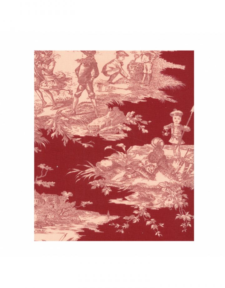 Rideau Sur Mesure Toile De Jouy Rouge Tissu Histoire D'Eau serapportantà Rideaux Toile De Jouy