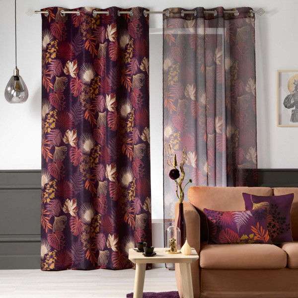 Rideau Tamisant (140 X 260 Cm) Palmire Prune – Rideau destiné Rideau Voilage Prune Rideau Tamisant (140 X 260 Cm) Palmire Prune – Rideau destiné Rideau Voilage Prune