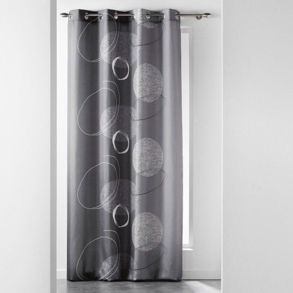 Rideau Tamisant (140 X 260 Cm) Spirale Gris Anthracite encequiconcerne Rideau Gris Anthracite