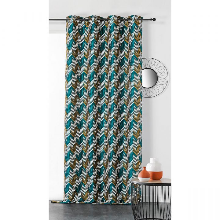 Rideau Tamisant Aux Impressions Ethniques (Bleu), (Noir concernant Rideaux Photo Impression Rideau Tamisant Aux Impressions Ethniques (Bleu), (Noir concernant Rideaux Photo Impression