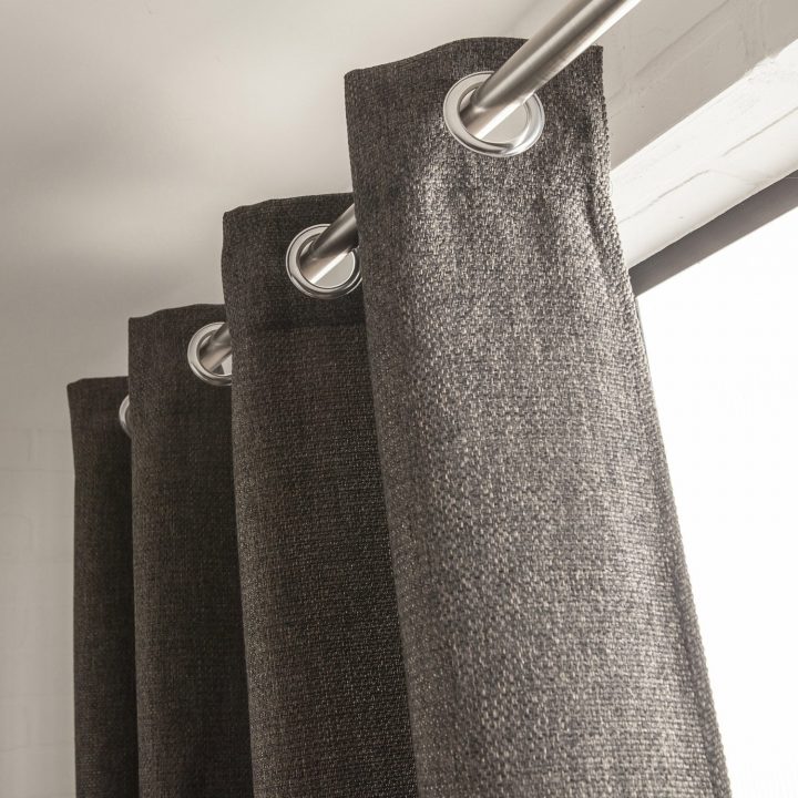 Rideau Tamisant, Bee, Anthracite, L.140 X H.250 Cm | Leroy encequiconcerne Rideau Japonais Leroy Merlin