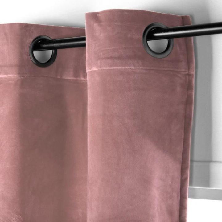 Rideau Tamisant, Chambord Velours Rose L.150 X H.250 Cm En concernant Rideau Velours Rose