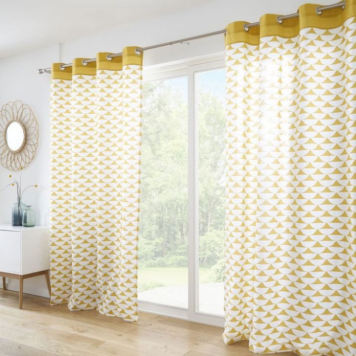 Rideau Tamisant, Coton, Gabi Moutarde L.140 X H.260 Cm En pour Rideau Moutarde Rideau Tamisant, Coton, Gabi Moutarde L.140 X H.260 Cm En pour Rideau Moutarde