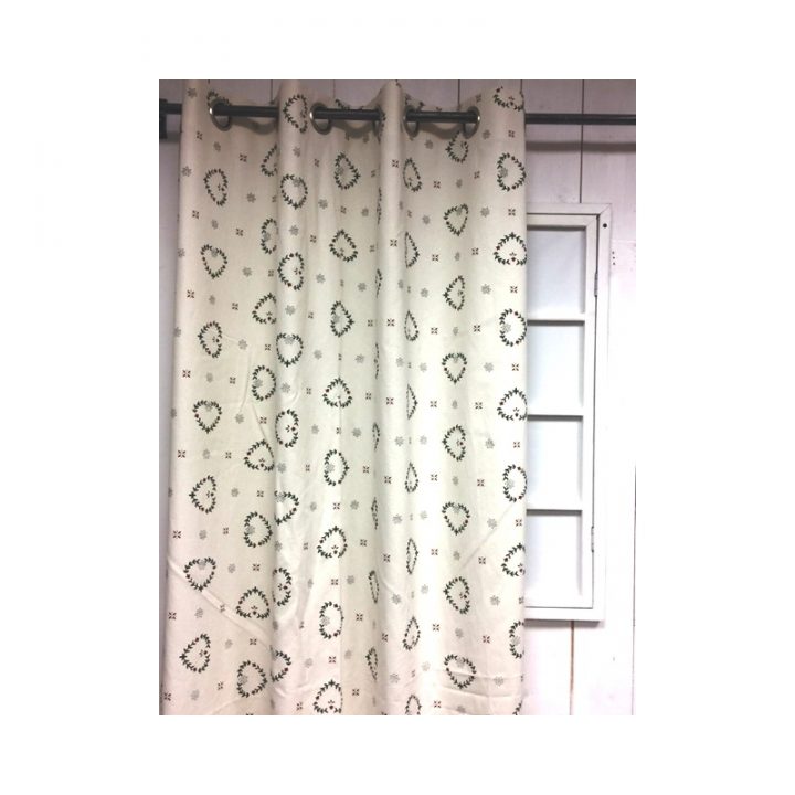 Rideau Tamisant En Coton Imprimé Montagne dedans Rideaux Coeur Montagne
