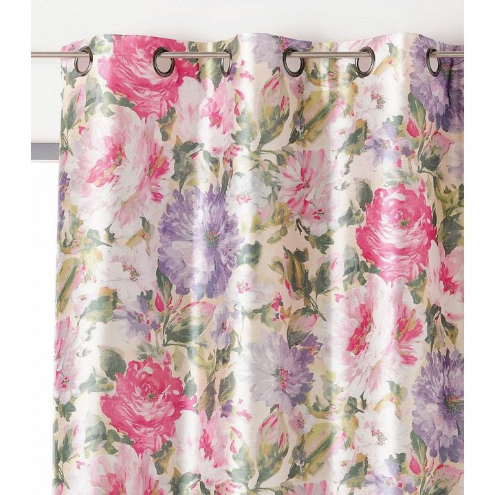 Rideau Tamisant, Gina Rose Et Parme L.150 X H.260 Cm concernant Rideau Voilage Couleur Parme