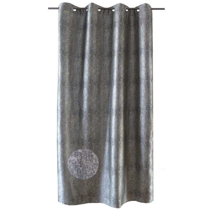 Rideau Tamisant, Himba, Gris Argent, L.140 X H.270 Cm destiné Rideau Gris Argenté