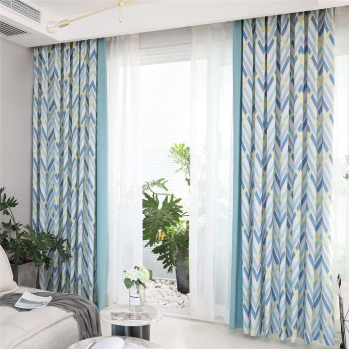 Rideau Tamisant Imprimé Motif Géométrique En Polyester à Rideau Motif Geometrique Rideau Tamisant Imprimé Motif Géométrique En Polyester à Rideau Motif Geometrique