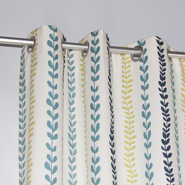 Rideau Tamisant, Olga, Vert/Bleu, L.135 X H.250 Cm | Leroy intérieur Rideau Voilage Bleu Canard