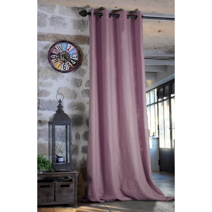 Rideau Tamisant, Ramie, Ramie Parme L.145 X H.260 Cm concernant Rideau Voilage Couleur Parme