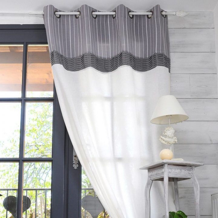 Rideau Tamisant Raye Gris 135 X 250 Clerina | Cortinas serapportantà Rideaux Rayures Rouge Et Blanc Rideau Tamisant Raye Gris 135 X 250 Clerina | Cortinas serapportantà Rideaux Rayures Rouge Et Blanc