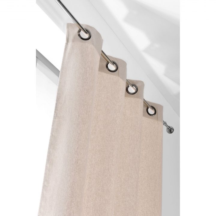 Rideau Tamisant, Toile Cotonlin Brosse Couleur Lin L.135 X serapportantà Rideau Lin Leroy Merlin