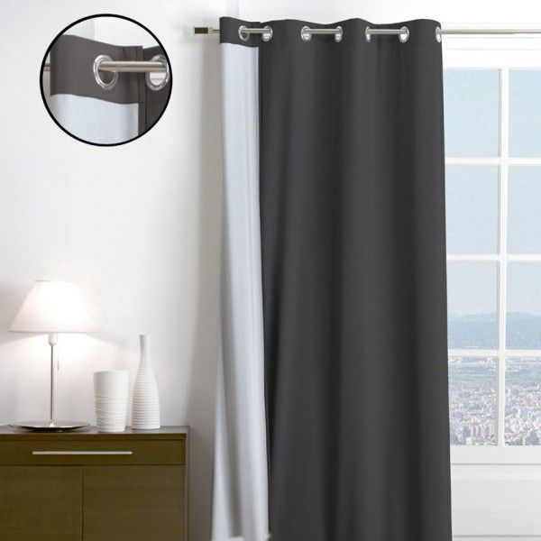 Rideau Thermique (140 X H250 Cm) Sun Anthracite – Rideau dedans Rideau Thermique Avis