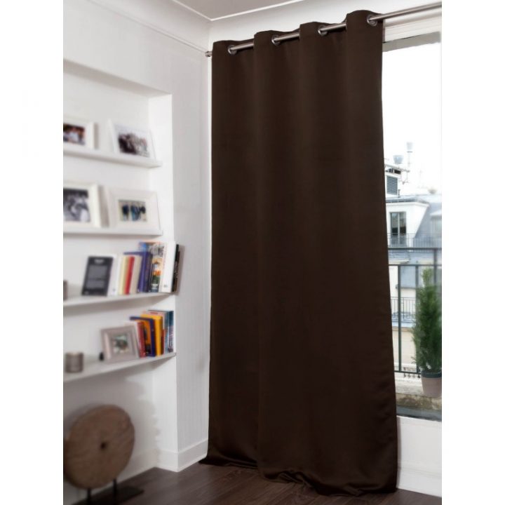 Rideau Thermique Et Occultant Marron – Rideaux Moondream tout Rideau Thermique Été