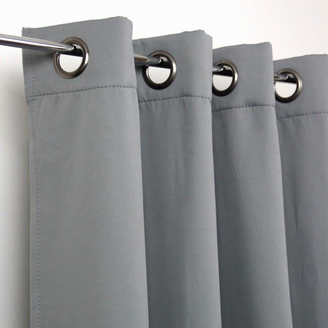 Rideau Tissu Occultant Et Thermique Sacha Acier concernant Rideau Thermique Anti Froid