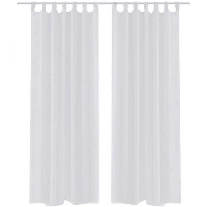 Rideau Transparent Blanc 140 X 245 Cm 2 Pcs – 130199 serapportantà Rideau Transparent Blanc