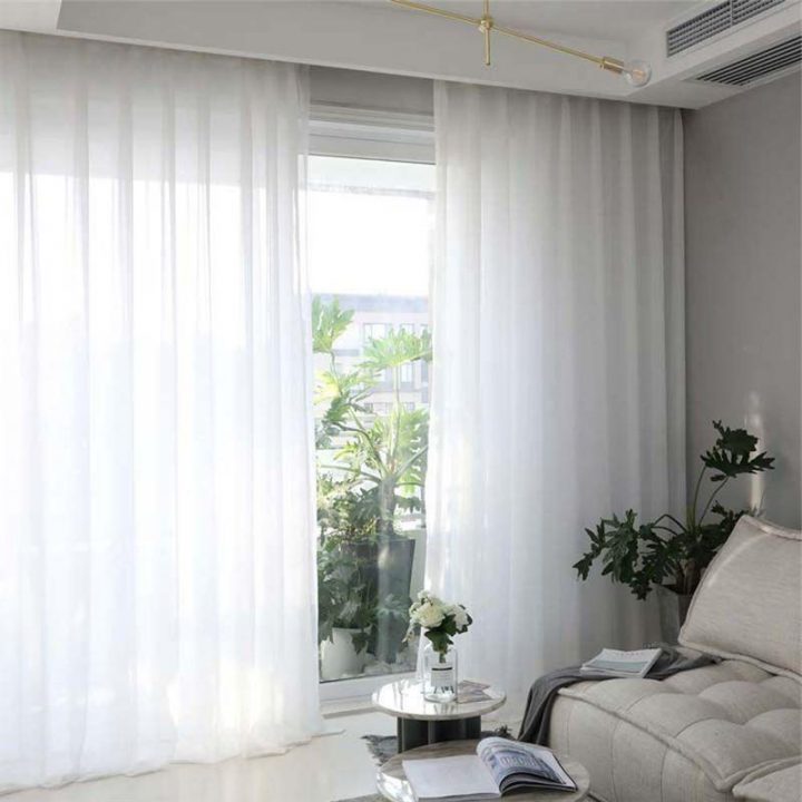 Rideau Transparent Moderne En Blanc (Pack) – 1001 Sifali dedans Rideau Transparent Blanc