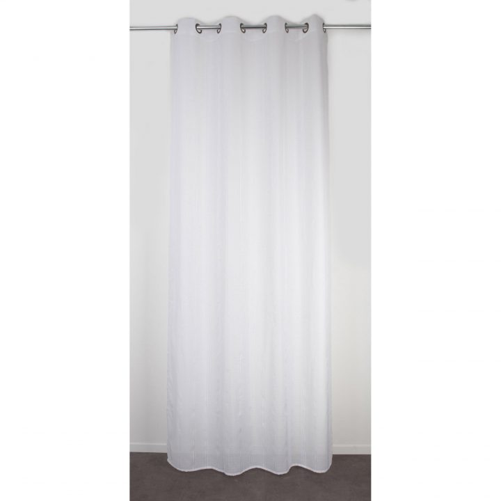 Rideau Transparent, Natchik Blanc L.140 X H.280 Cm | Leroy tout Rideau Transparent Blanc
