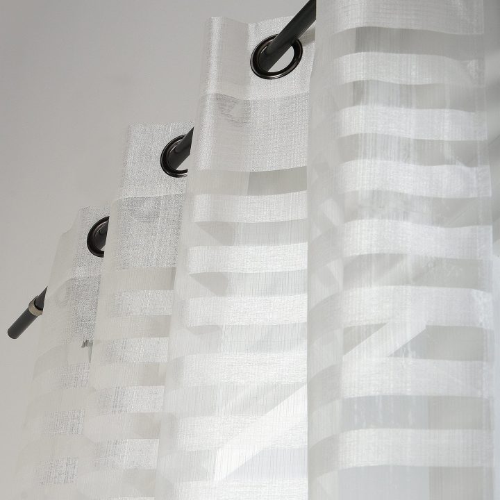 Rideau Transparent, Sidney Blanc L.140 X H.260 Cm | Leroy à Rideau Transparent Blanc