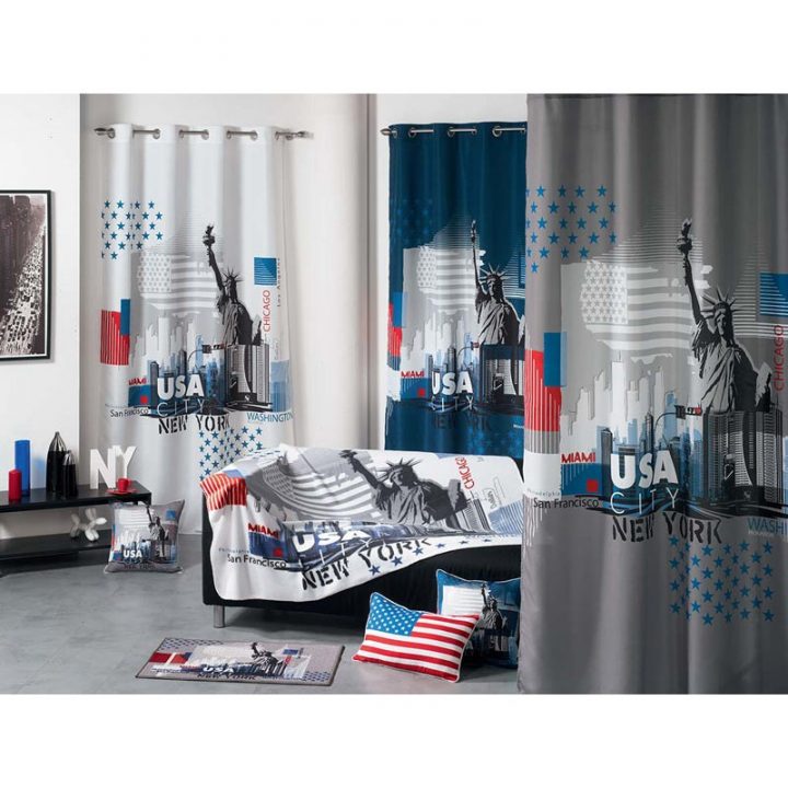 Rideau Usa City Blanc 140X240Cm concernant Rideau New York But Rideau Usa City Blanc 140X240Cm concernant Rideau New York But