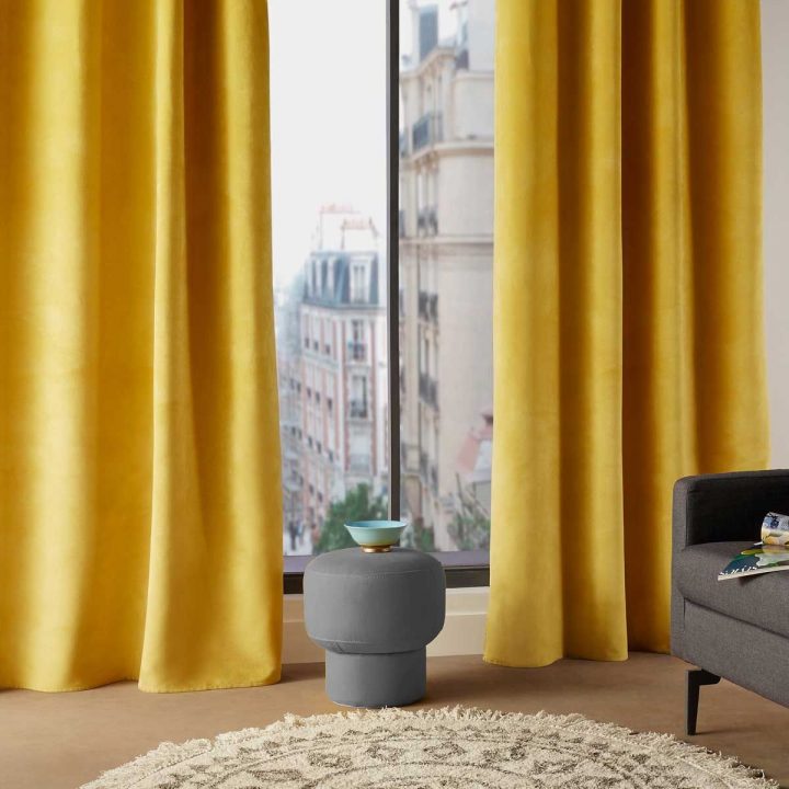 Rideau Velours Jaune Moutarde Leros 140X260 Cm | Kalico dedans Rideau Velours Blanc Rideau Velours Jaune Moutarde Leros 140X260 Cm | Kalico dedans Rideau Velours Blanc