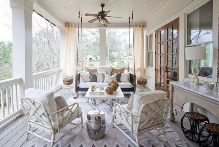 Rideau Véranda Blanc Neige, Meubles En Bois Design tout Rideau Meuble Bas