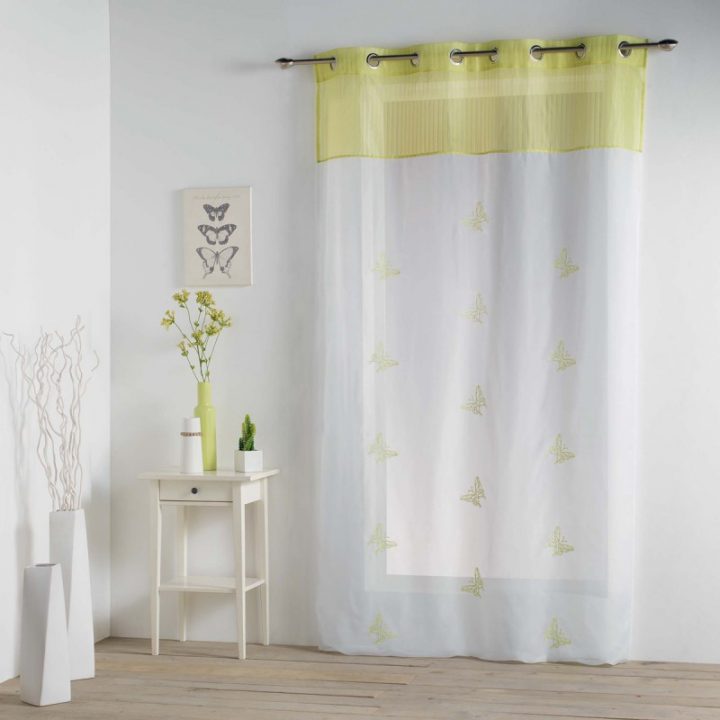 Rideau Voilage Brodé "Chrysalide" 140X240Cm Vert Anis dedans Rideau Vert Anis Rideau Voilage Brodé "Chrysalide" 140X240Cm Vert Anis dedans Rideau Vert Anis