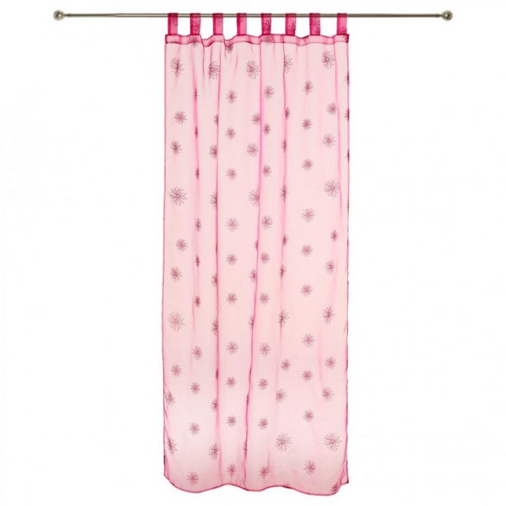 Rideau Voilage "Chardon" 140X240Cm Framboise avec Rideaux Framboise