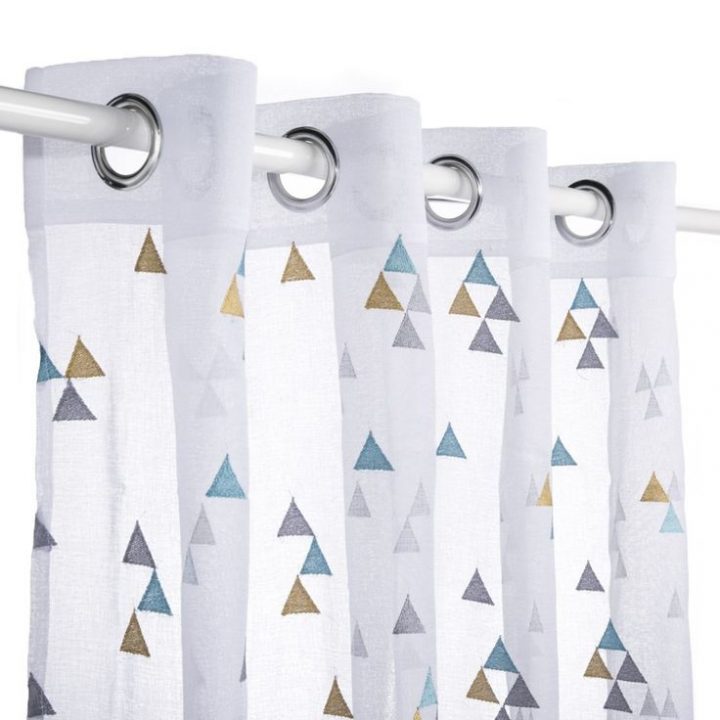 Rideau Voilage Trio Bleu Et Jaune En 2019 | Rideaux à Rideau Enfant Garcon