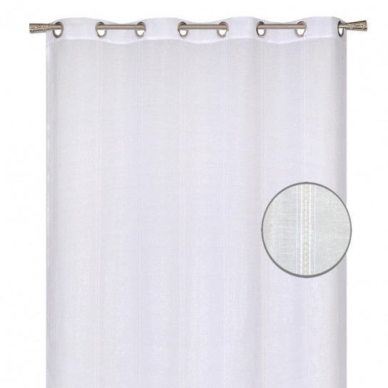 Rideau Voile Étamine Blanc Jacquard Fil D'Argent intérieur Rideau Fil Blanc